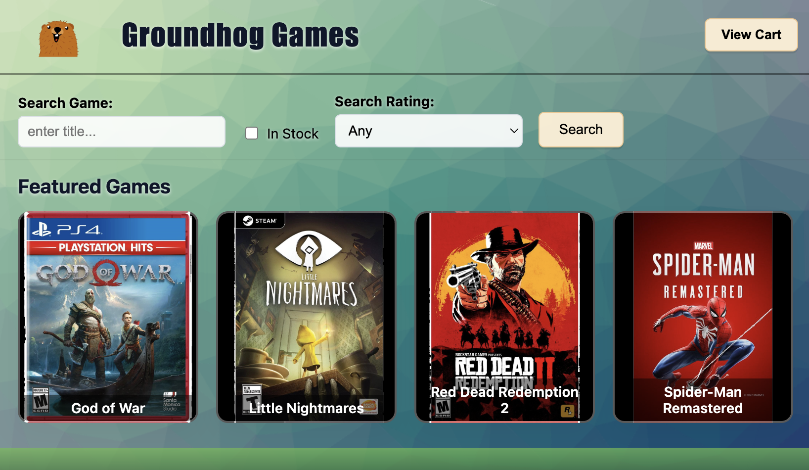 Groundhog Games interface